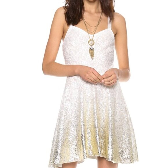 FREE PEOPLE OMBRE FOIL LACE DRESS - Picture 1 of 9